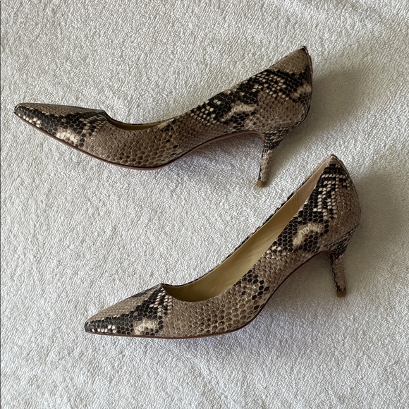 Coach Python Leather Pointed Toe Kitten Heels - Picture 9 of 11